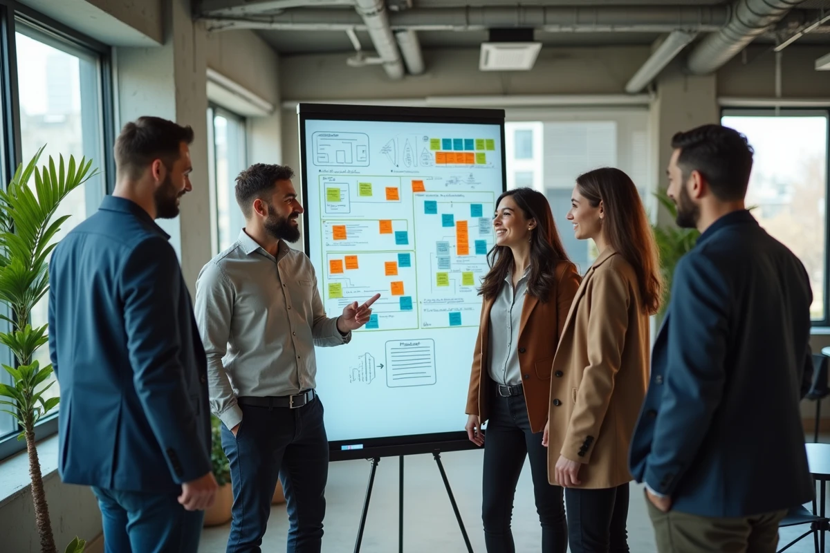 Groupe de développeurs autour d