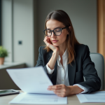 Jeune femme d'affaires en réunion dans un bureau moderne