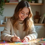 Jeune femme assemble un projet DIY dans sa cuisine lumineuse