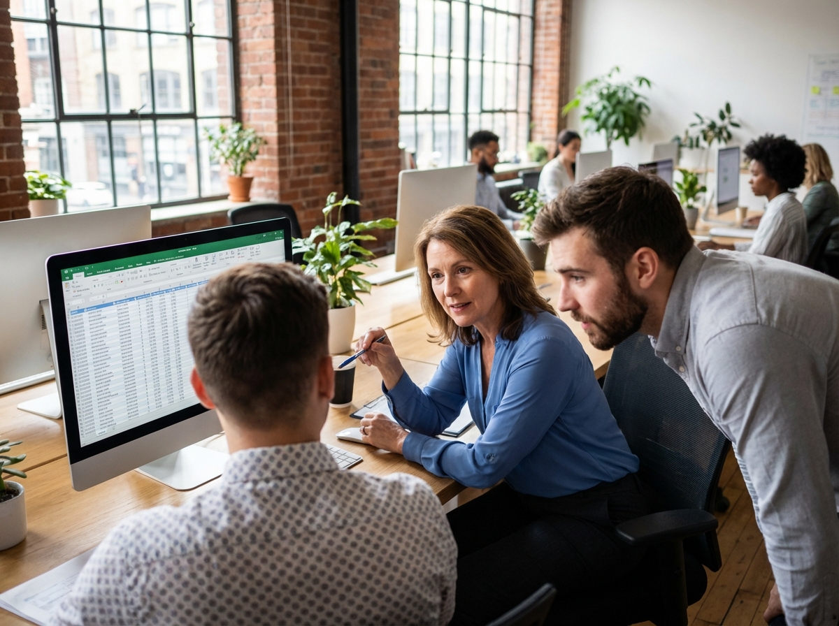 Instructrice guide deux jeunes en travaillant sur un tableau