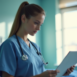 Infirmière en salle d hospital examinent un patient