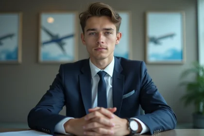 Jeune homme en costume lors d'un entretien professionnel