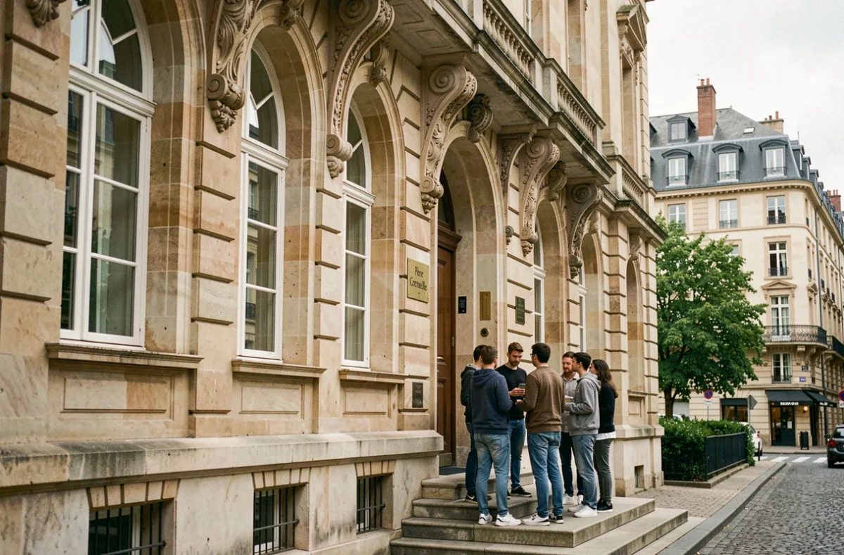 Façade du lycée Pierre Corneille à Rouen, établissement historique du centre-ville