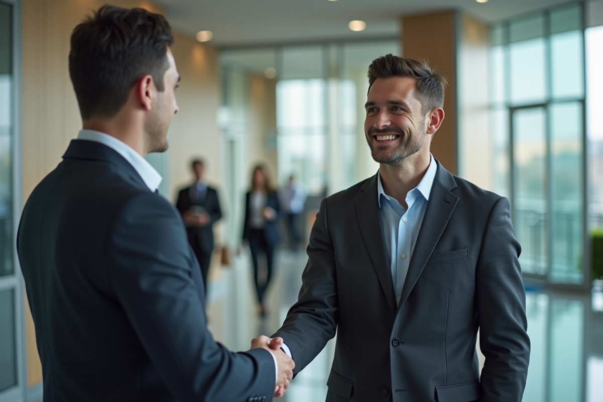 Professionnel confiant serrant la main d